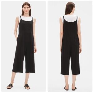 EILEEN FISHER Cami Jumpsuit Black Viscose Crepe Camisole Tank Jumper Women’s XL